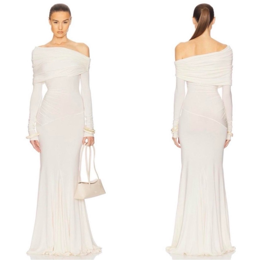 Chic One-Shoulder Cream Dress